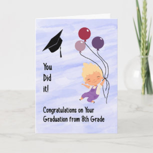 Achte Grade Abschluss Card for Boy Karte