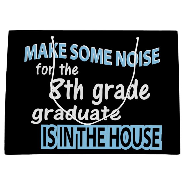 Achte Grade School Graduate Herzlichen Glückwunsch Große Geschenktüte (Vorderseite)