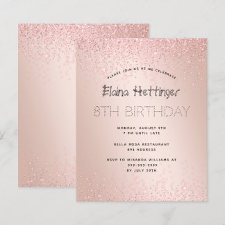 Achte Jahresbudget Geburtstag Glitzer Rose Gold Me