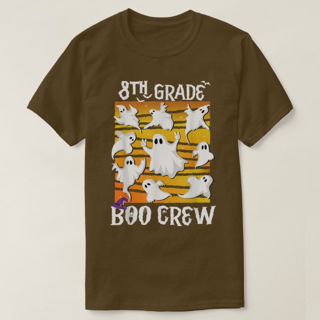 Achte Klasse Boo Crew Lehrer Student Team Spooky B T-Shirt (Design vorne)