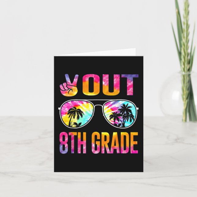 Achte Klasse Gefärbte Krawatte Abschluss am letzte Karte (Vorderseite)