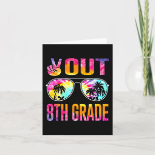 Achte Klasse Gefärbte Krawatte Abschluss am letzte Karte