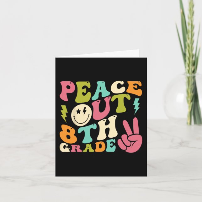 Achte Klasse Groovy Abschluss am letzten Schultag Karte (Vorderseite)