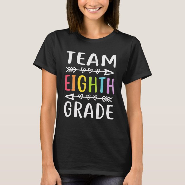 Achte Klasse Lehrer Student Zurück T-Shirt (Vorderseite)
