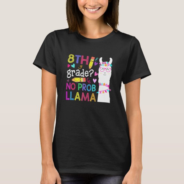 Achte Klasse Nr. Prob-Llama Lehrer Student Erster  T-Shirt (Vorderseite)