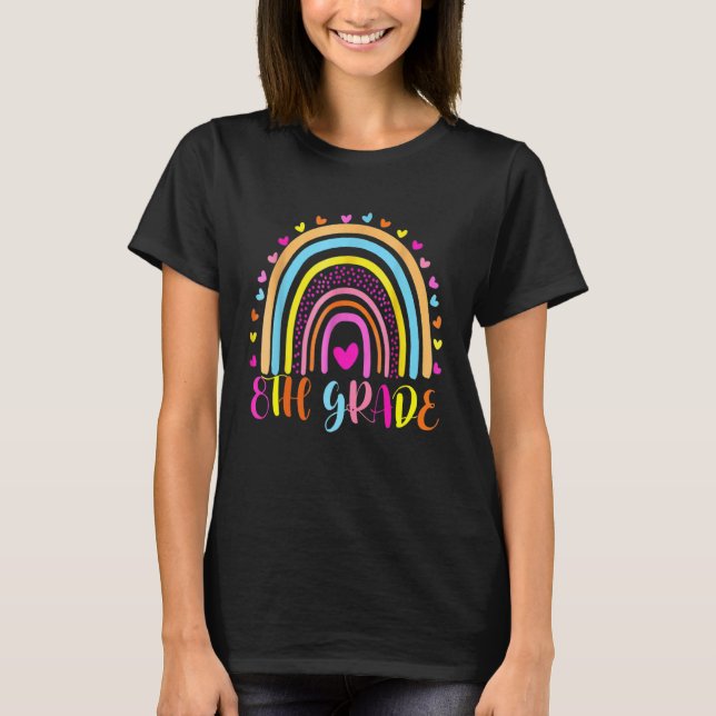 Achte Klasse Rainbow Girls Boys Teacher Team 8th G T-Shirt (Vorderseite)