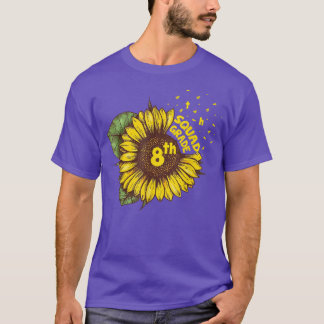 Achte Klasse Squad Zurück zur Schule Sonnenblumen  T-Shirt