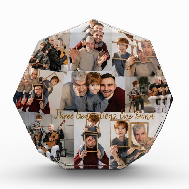 achteckiger Fotoblock - 9 Fotos text-personalisier (Vorderseite)