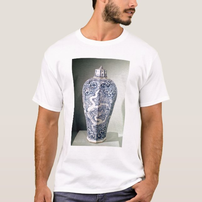 Achteckiger "Mei- P'ing" Vase mit Weiß T-Shirt (Vorderseite)