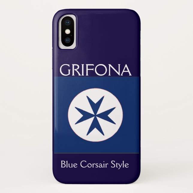 Achteckkreuz BLAU CORSAIR Case-Mate iPhone Hülle (Rückseite)