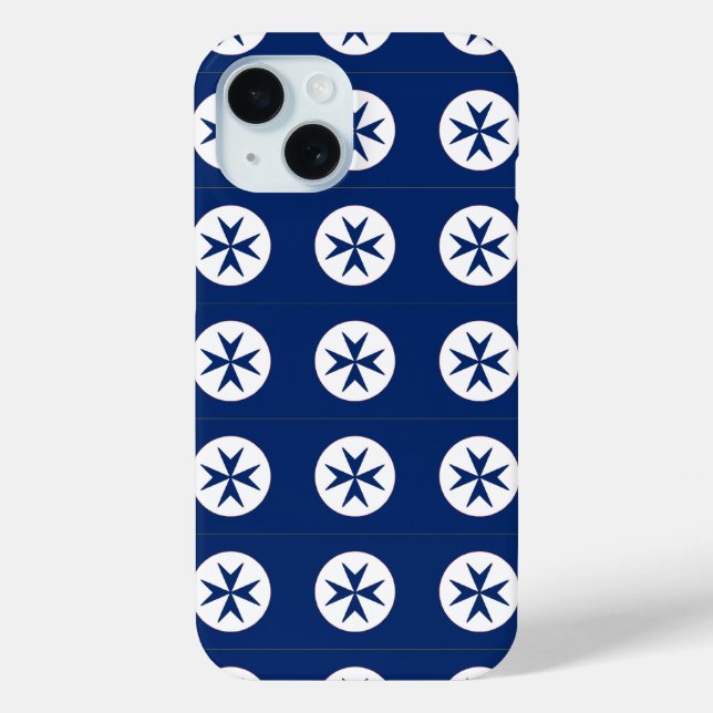 Achteckkreuz BLAU CORSAIR Case-Mate iPhone Hülle (Rückseite)