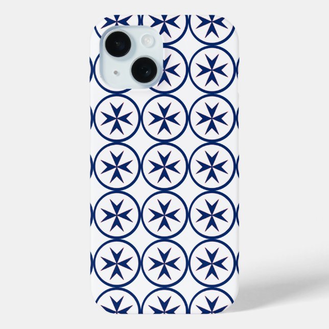 Achteckkreuz BLAU CORSAIR Case-Mate iPhone Hülle (Rückseite)