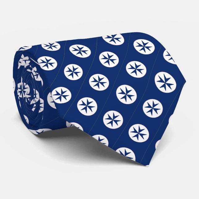 Achteckkreuz BLAU CORSAIR Krawatte (Gerollt)