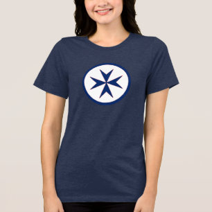 Achteckkreuz BLAU CORSAIR Tri-Blend Shirt