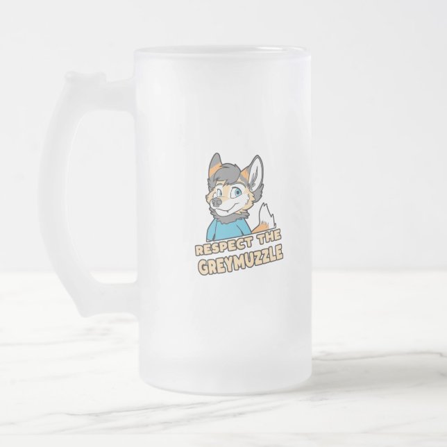 Achten Sie auf das Geschenk des Greymuzzle Furry F Mattglas Bierglas (Links)