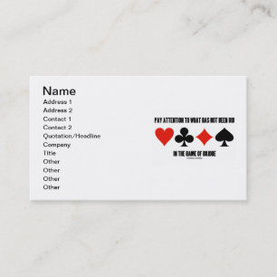 Achten Sie auf das, was nicht in Bridge geblieben Visitenkarte