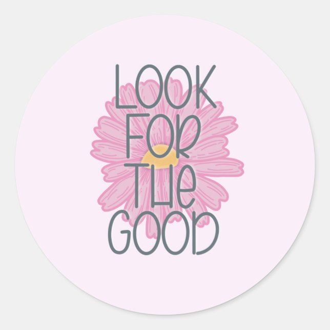Achten Sie auf den guten runden rosa Aufkleber. Runder Aufkleber (Vorderseite)