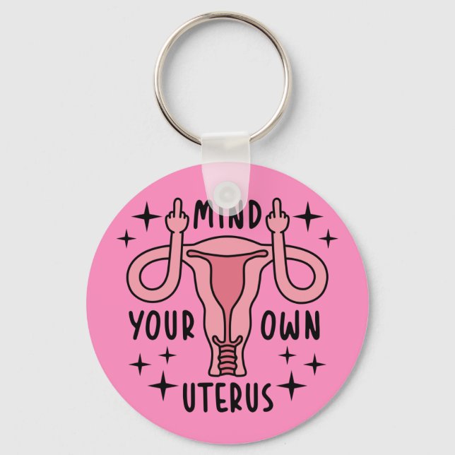 Achten Sie auf Ihre eigene Uterus Feminist Pro Wah Schlüsselanhänger (Vorderseite)
