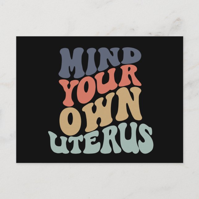 Achten Sie auf Ihren eigenen Uterusfeministen Postkarte (Vorderseite)