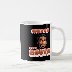 Achten Sie auf Ihren Mundaufkleber. Kaffeetasse