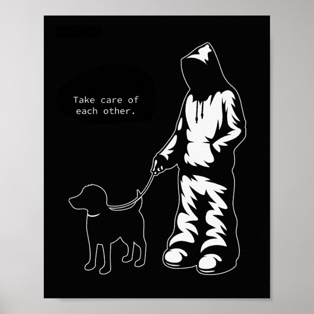 "Achten Sie aufeinander" Hoodie/Hund-T - Shirt Poster (Vorne)