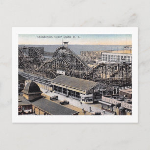 Achterbahn, Coney Island, New York Vintage Postkarte