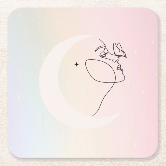 Achterbahn Frau Rechteckiger Pappuntersetzer (Vorderseite)