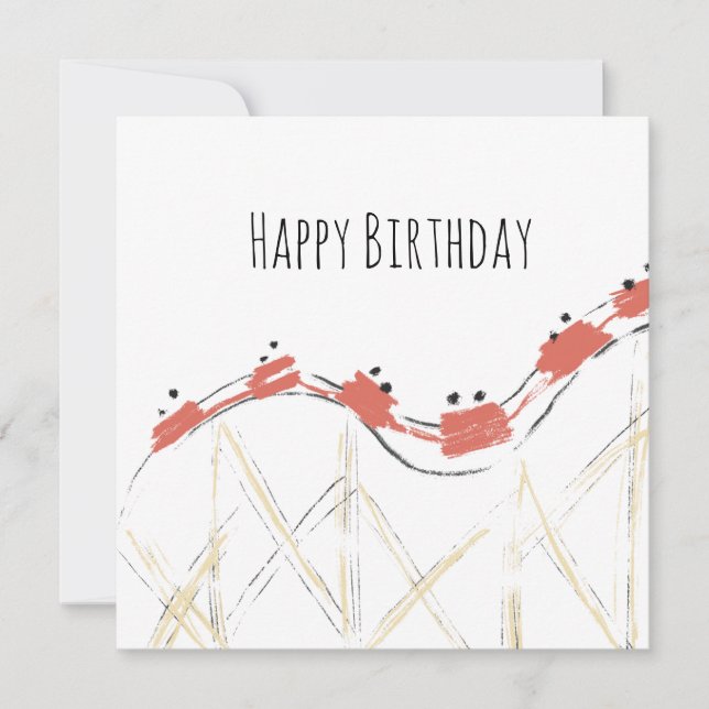 Achterbahn Handgezeichneter Geburtstag (Vorderseite)