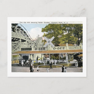 Achterbahn, Olympic Park, Irvington NJ Vintage Postkarte