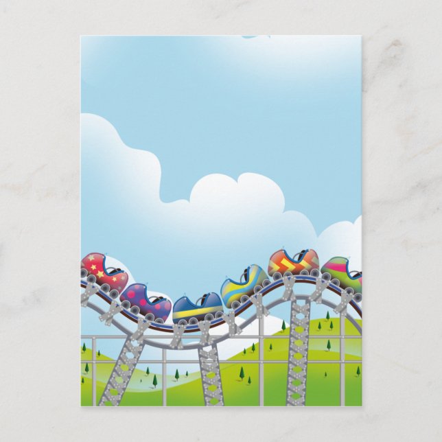 Achterbahnfahrt Postkarte (Vorderseite)