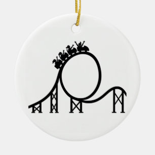 Achterbahnliebhaber schwarze Silhouette Keramik Ornament