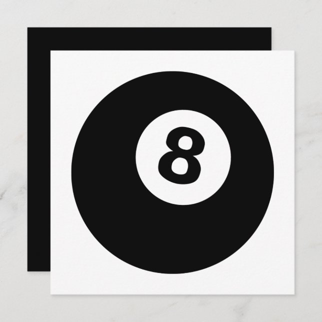 Achtkugel Einladung (Vorne/Hinten)