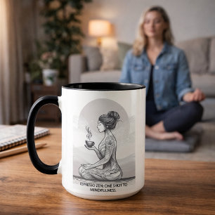 Achtsamer Espresso Zen Meditation Ein Schuss Buddh Tasse