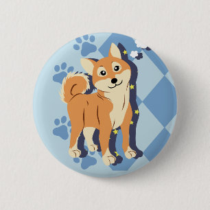 Achtsamer Shiba Inu Button