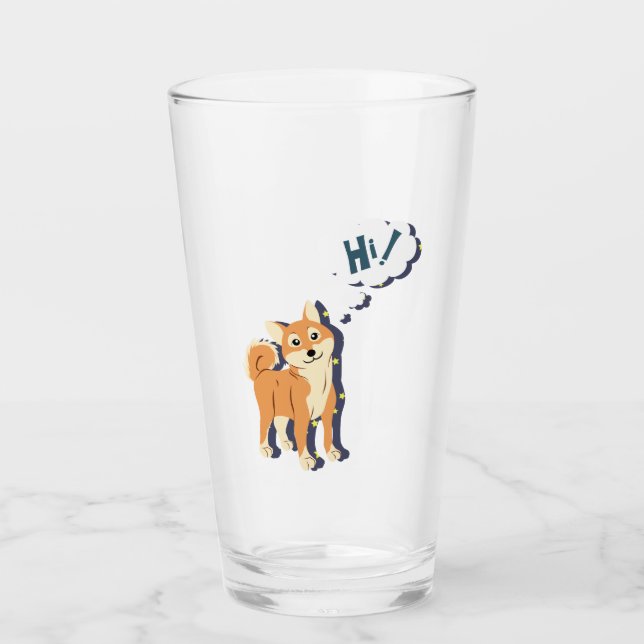 Achtsamer Shiba Inu Glas (Vorderseite)
