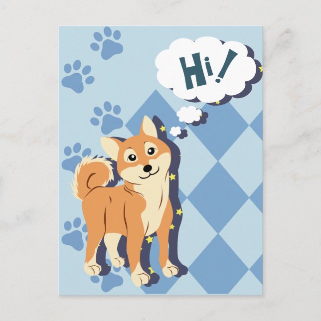 Achtsamer Shiba Inu Postkarte (Vorderseite)
