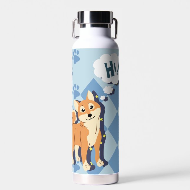 Achtsamer Shiba Inu Trinkflasche (Vorne)