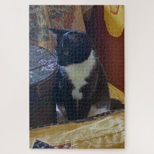 Achtsamer Tuxedo Cat Jigsaw Puzzle