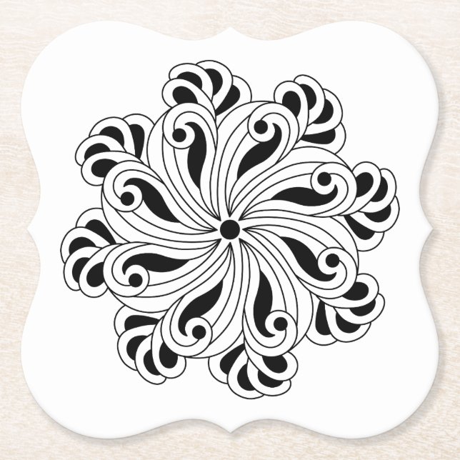 Achtsamkeit Blume Mandala Design Paper Untersetzer (Vorderseite)