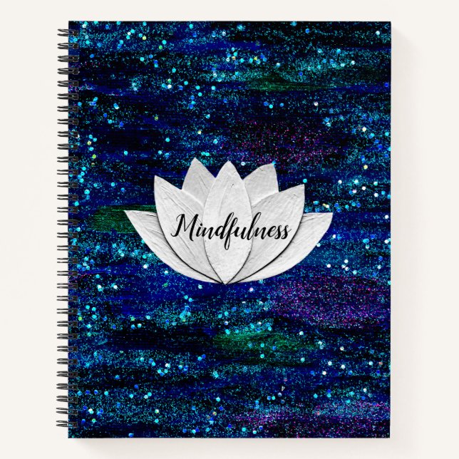 Achtsamkeit Lotus Blume Galaxy Notebook Notizbuch (Vorderseite)