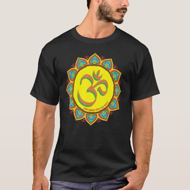 Achtsamkeit Om Ohm Mandala Buddhismus Yoga Meditat T-Shirt (Vorderseite)