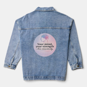 Achtsamkeitsgedankensmotto Jeansjacke