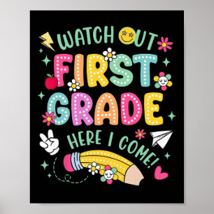 Achtung 1. Erste Klasse ich komme Kid Ck zur Schul Poster