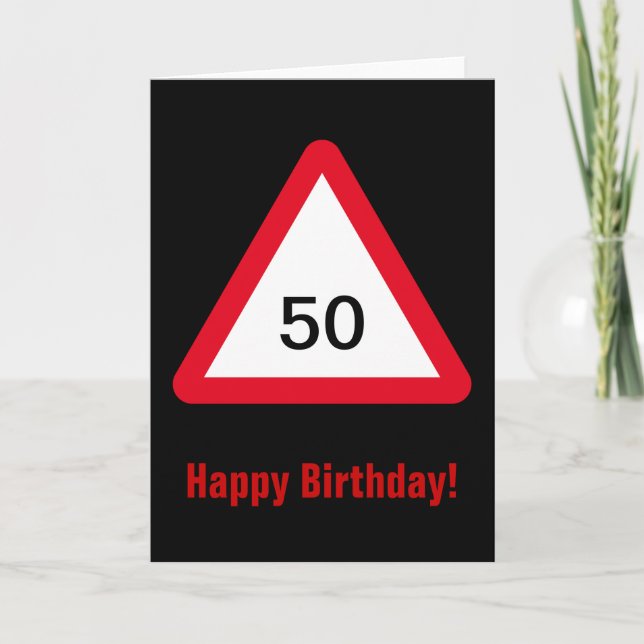 Achtung: 50. Geburtstag Karte (Vorderseite)