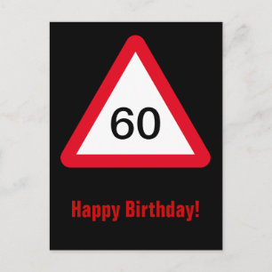 Achtung: 60. Geburtstag Postkarte