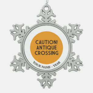 Achtung! Antik-Kreuzung Schneeflocken Zinn-Ornament