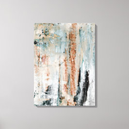 'Achtung' Aquamarine und braune Abstrakte Kunst Leinwanddruck