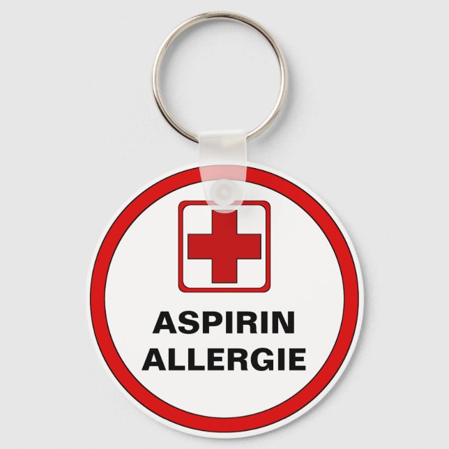 Achtung - Aspirin Allergie Schlüsselanhänger (Vorderseite)