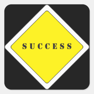 Achtung bitte - Erfolg kommt Quadratischer Aufkleber