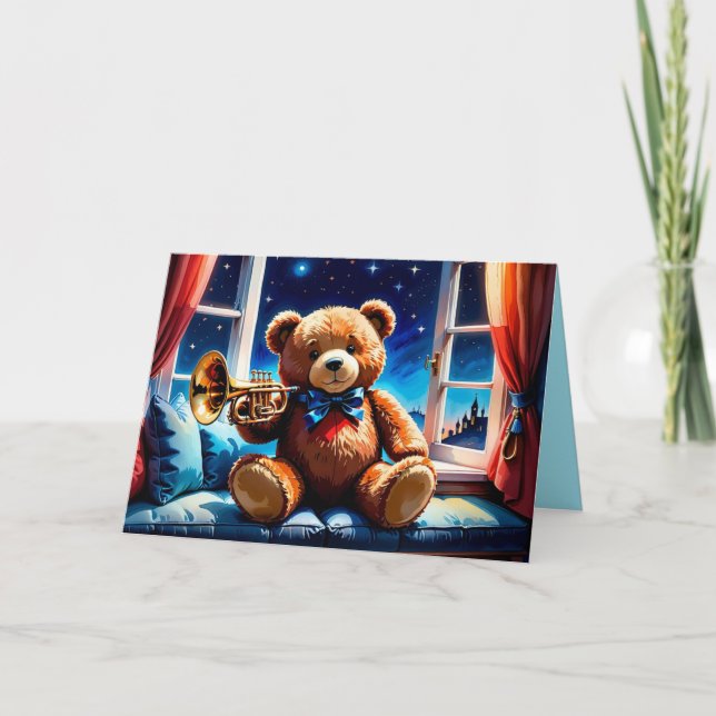 Achtung, bitte, für den World Teddy Bear Day! Karte (Vorderseite)